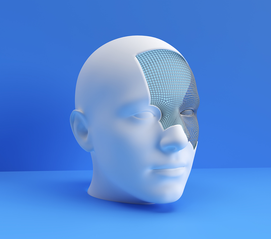 3d rendered illustration of a human face design 1